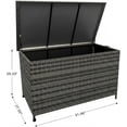 thumbnail image 2 of 185 Gallon Outdoor Storage Box with Wheels - Large Wicker Rattan Deck Box for Patio Cushions, Garden Tools, Pool Floats & Pillows, All-Weather Patio Furniture Storage, Gary, 2 of 8