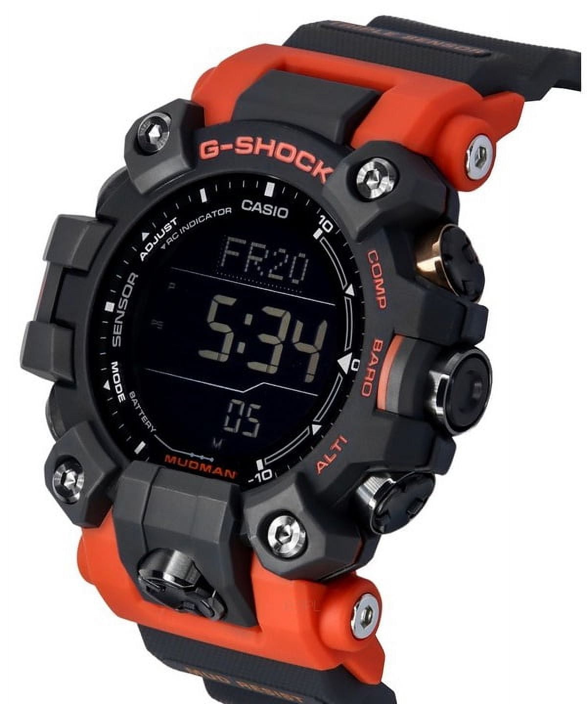 Casio G-Shock Mudman Master Of G-Land Digital Orange And Black Resin Strap Solar GW-9500-1A4 200M Men's Watch