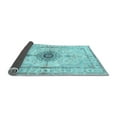 thumbnail image 2 of Ahgly Company Indoor Round Medallion Light Blue Traditional Area Rugs, 6' Round, 2 of 4