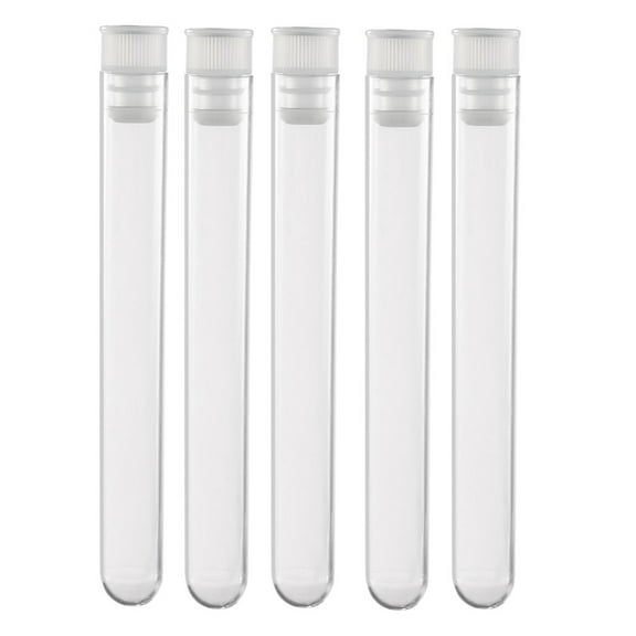 Uxcell Centrifuge Test Tube Round Bottom Polystyrene with White Cap 13x100mm 20Pcs