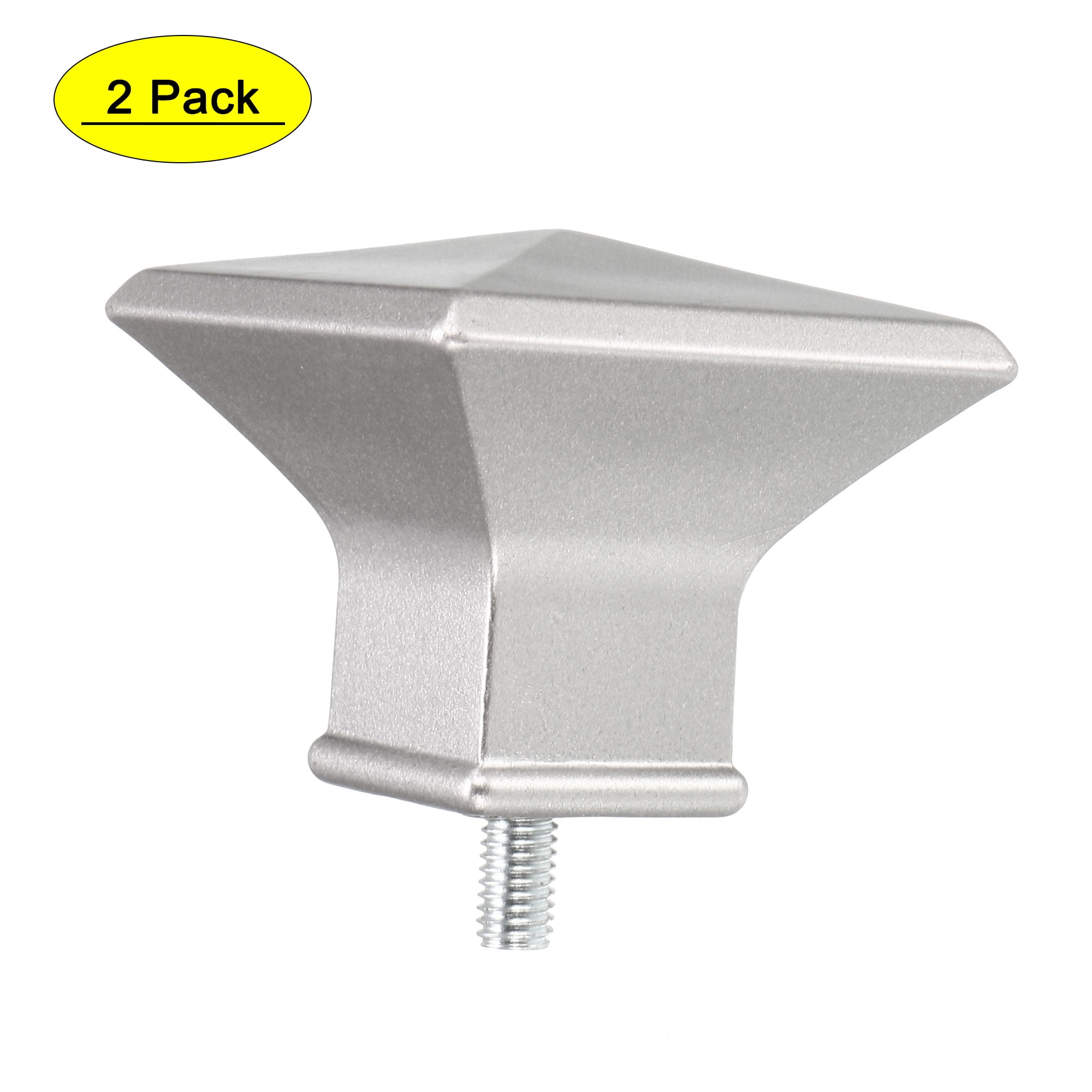 Uxcell 15.8mm Dia Curtain Rod End Plastic Silvery 2Pack