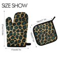 thumbnail image 2 of Yayeee Oven Mitts and Pot Holder Set of 2 Heat Resistant Kitchen Gloves Baking Hot Pad, Green Leopard Pattern, 2 of 5