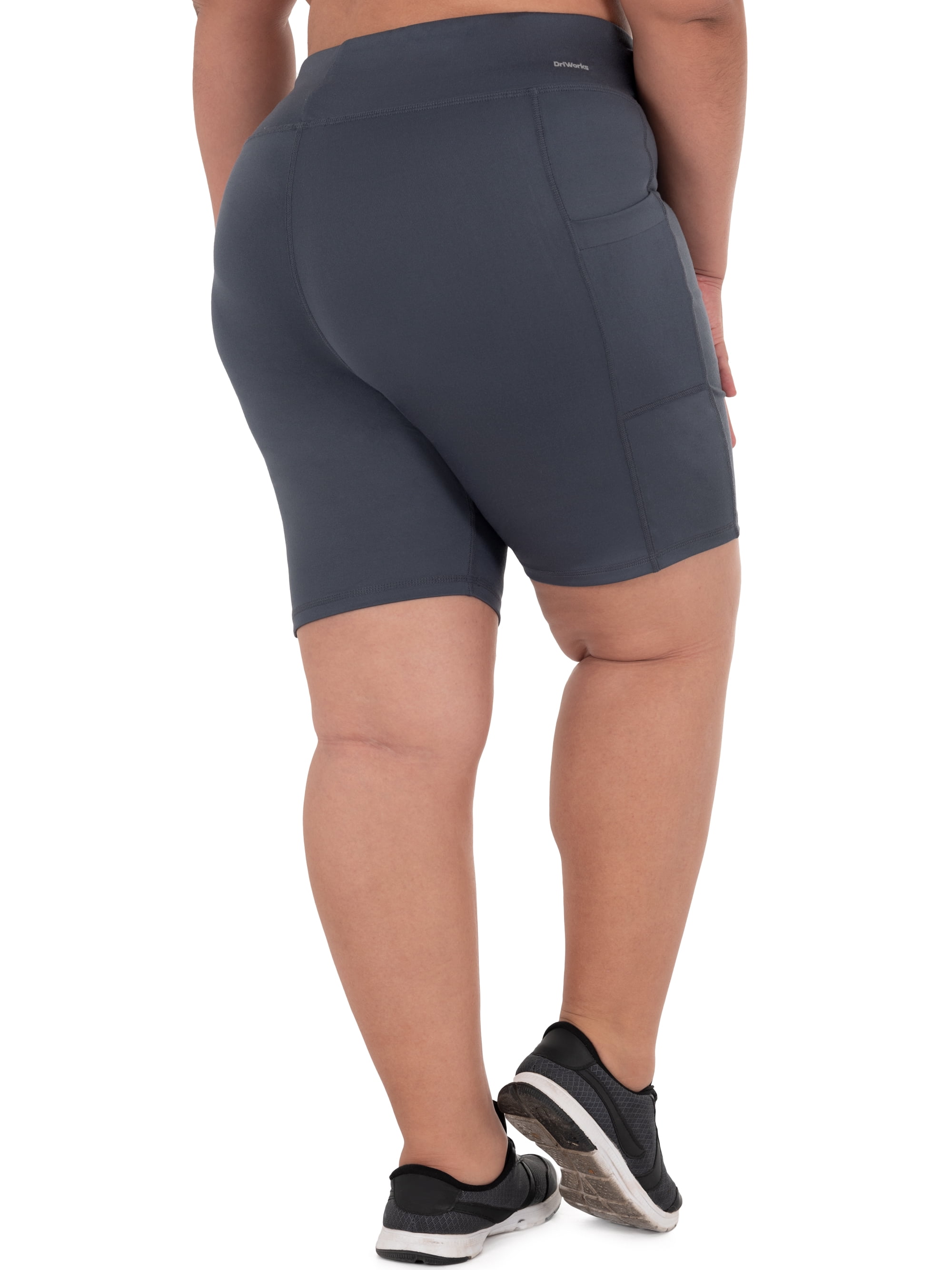 Athletic Works Women's Plus Size 9" High Waisted Active Media Pocket Bike Short