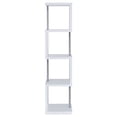 thumbnail image 5 of Baxter 67-inch 4-shelf Bookshelf White and Chrome, 5 of 11