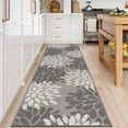thumbnail image 5 of MeyJey 2'x8' Runner Rug for Hallway, Floral Non Slip Washable Rug for Entryway, Kitchen, Laundry Room, Gray White, 5 of 7