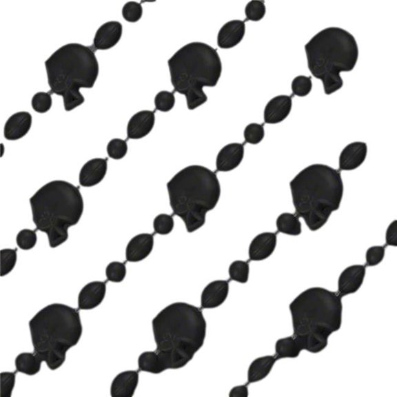 Football Helmet Non Metallic Bead Necklaces, Black - Pack of 12