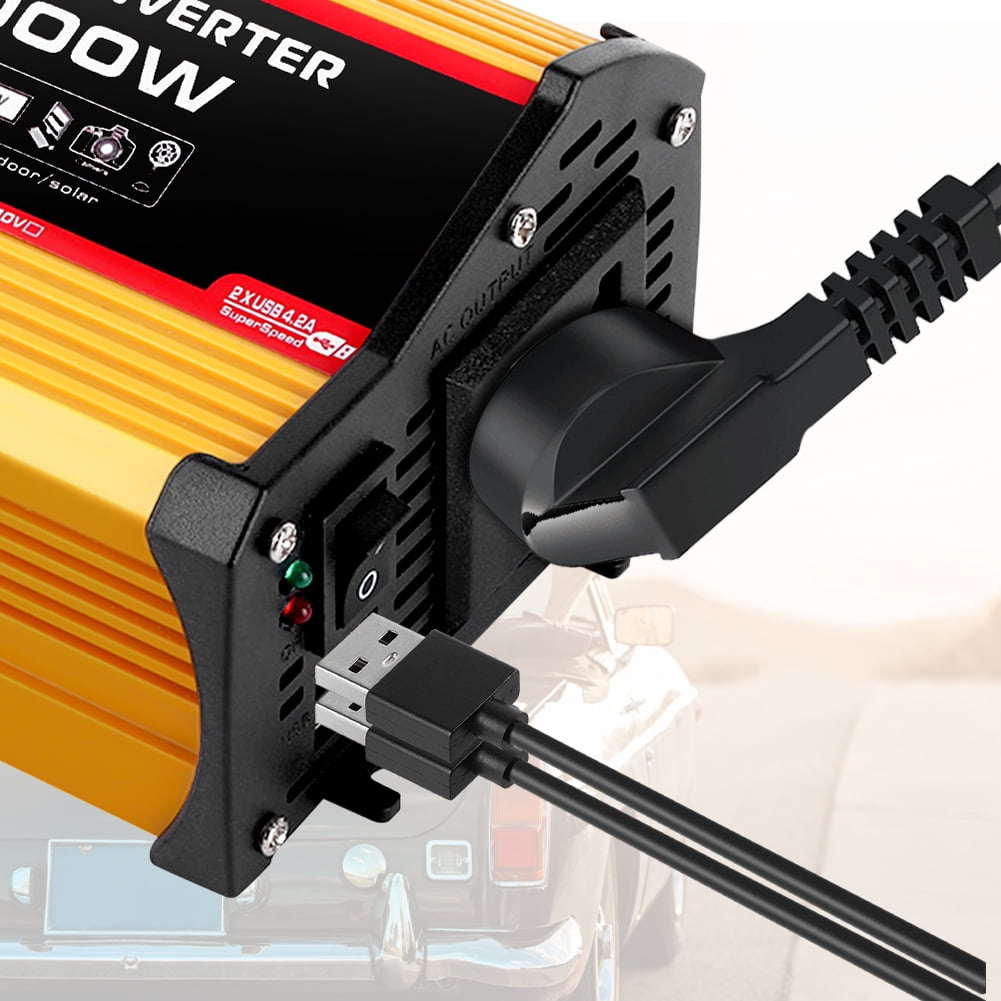 OTVIAP 3000 Watts Power Inverter, DC 12v To AC 110V  Car Inverter Dual With 4.1A 2 USB Ports