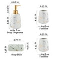 4-Pcs Bathroom Countertop Set: Ceramic Soap Dispenser, Tumblers ...