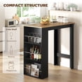 thumbnail image 4 of HOMCOM Bar Table Dining Table with 3 Shelves for Kitchen, Walnut, 4 of 10
