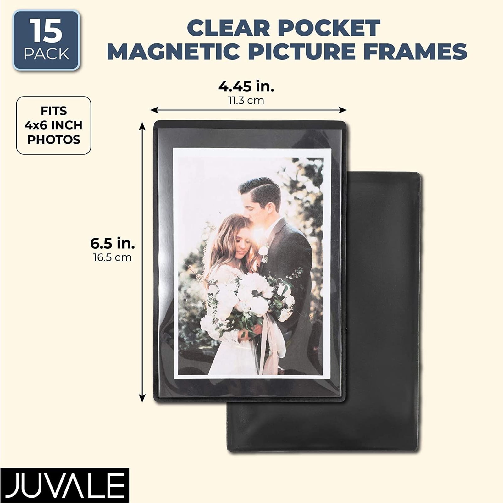 Juvale 15 Pack 4x6 Black Magnetic Picture Frames For Refrigerator With  Clear Cover : Target