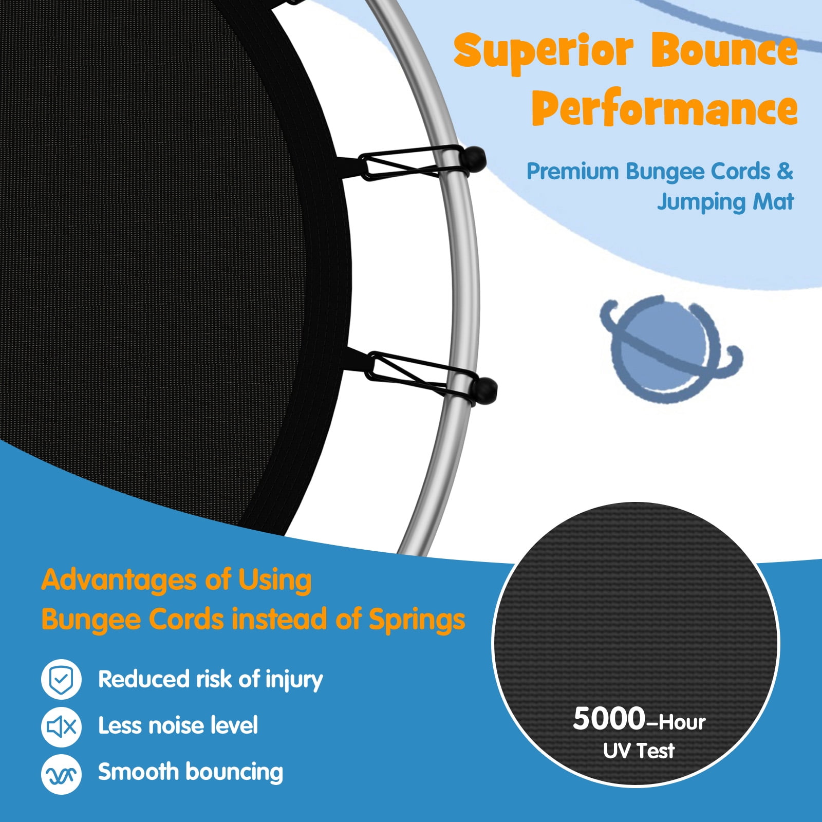 Gymax 55'' Mini Trampoline for Kids w/ Safety Enclosure Net & Seamless Design