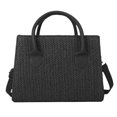 thumbnail image 2 of tejido capacidad superior, de mimbre, s de hombro, para informales, playa, , negro Colco monedero de paja, 2 of 8