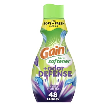 Gain Odor Defense Liquid Fabric Softener, Freshness   Odor Protection, Super Fresh Blast Scent, 35 fl oz, 48 Loads