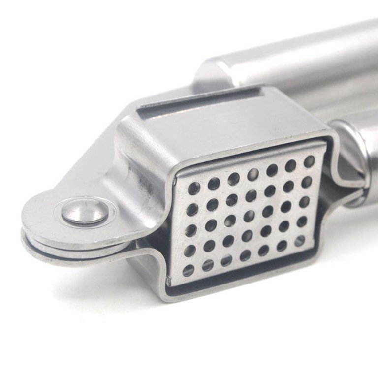 Kokovifyves Stainless Steel Garlic Press Crusher Squeezer Masher Home Kitchen Mincer Tool, Size: 15.5