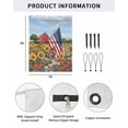 thumbnail image 2 of 4th of July RV Awning Sun Shade Screen 9'X7' American Flag Sunflower Mesh Sunscreen Farmhouse Barn Bird Awning Shade Screen with Zipper UV Blocker Completed Kits for RV Motorhome Camper, 2 of 7