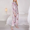 thumbnail image 3 of Xecao Easter Rabbit for Women's Long-Sleeved Pajama Set with Button Front and Pockets Soft Lounge Sleepwear for Home Relaxation-Medium, 3 of 7