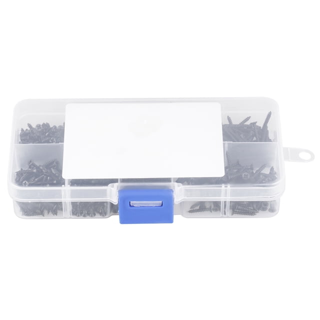 Juego de 800 Tornillos autorroscantes de cabeza plana avellanada de Acero al carbono negro M2 Bling Bling