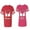 Men Red / Women Pink, variant on World's Greatest Husband Wife Matching Couple Cotton Jerseys (Men Red / Women Red) (Men L / Women L)