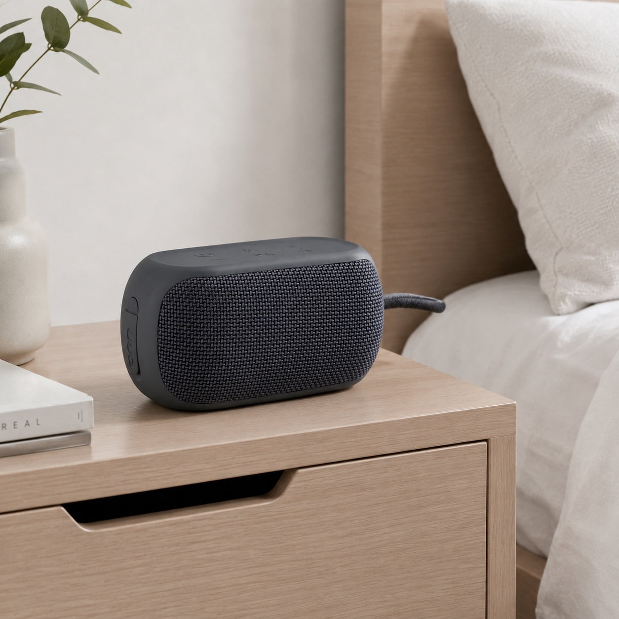 onn Small Rugged Speaker with Bluetooth Wireless Technology, Graystone