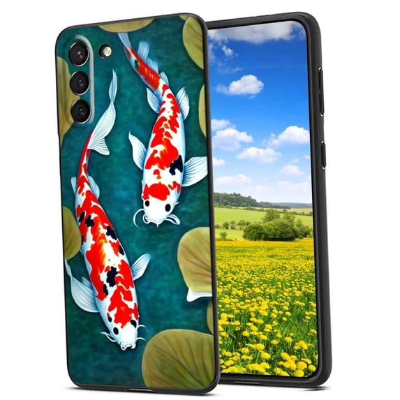 Compatible with Samsung Galaxy S21 FE Phone Case, Koi-233 Case Silicone Protective for Teen Girl Boy Case for Samsung Galaxy S21 FE