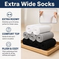 thumbnail image 3 of MJumppHome 10 Pairs Non Binding Loose Fit Ankle Socks Seamless Wide Thin Crew Socks No Elastic Top for Men Women Sock Sizes 9-13,Black, 3 of 7
