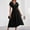 Black, variant on Simua Garden Party Dresses for Women Casual Solid Color V-Neck Short-sleeved Waisted Dress Fashion Women's Full-length Dresses