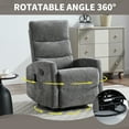 thumbnail image 2 of Leumius Manual Recliner Chair with Massage and Heat for Adult,360° Swivel Rocker Chair with Ergonomic High Backrest,Glider Recliner Nursery Chair with Side Pockets for Living Room,Dark Gray Chenille, 2 of 7