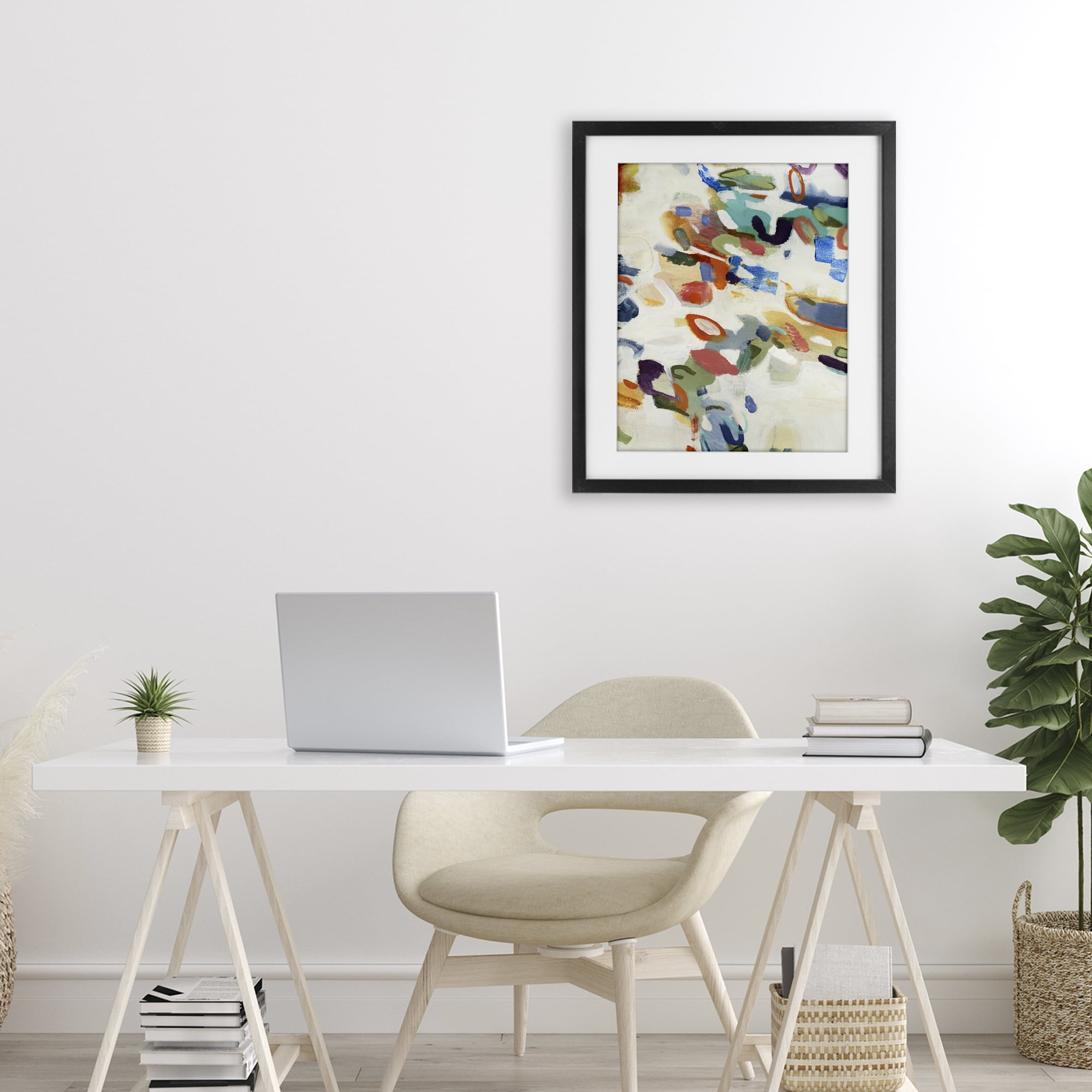 Stupell Industries Multihued Expressive Abstract Black Framed Print Under Glass, design by Lisa Ridgers