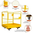 thumbnail image 4 of Pinypikaka Forklift Safety Cage, 36"x36" Lift Basket, Heavy Duty Forklift Man Basket 1200 LBS Capacity with 4 Wheels, Foldable Work Platform for Most Aerial Work, 4 of 6