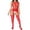 Red, variant on Women's Bodysuit Lingerie Set Mesh Hanging Neck Hollow Out One Piece Romper Sheer Nylon Material Summer Daily Home Wear