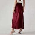 thumbnail image 4 of Bmisegm Women's Satin Midi Skirts 2024 Summer High Waisted A Line Elegant Party Long Silk Skirt Womens Skirt S, 4 of 6