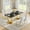 Gold Black Table & Gold White Chair, variant on 70" Glass Dining Table Set for 4, Tempered Glass Table with Double-G Stainless Steel Base, Velvet Chairs, Luxury Modern Dining Room Furniture