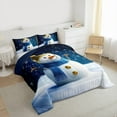 thumbnail image 4 of Feelyou Cartoon Blue Snowman Bedding Comforter Set, Dreamy Winter Snowflake Twin Comforter Sets, Happy New Year Reversible Bedding Set, Microfiber Bedroom Decor, 2 Pieces, 4 of 9