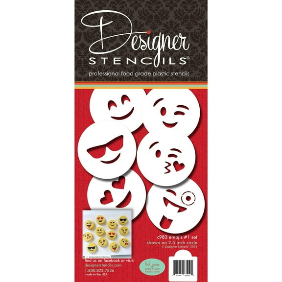 Emojis Cookie Stencil Set C983 by Designer Stencils