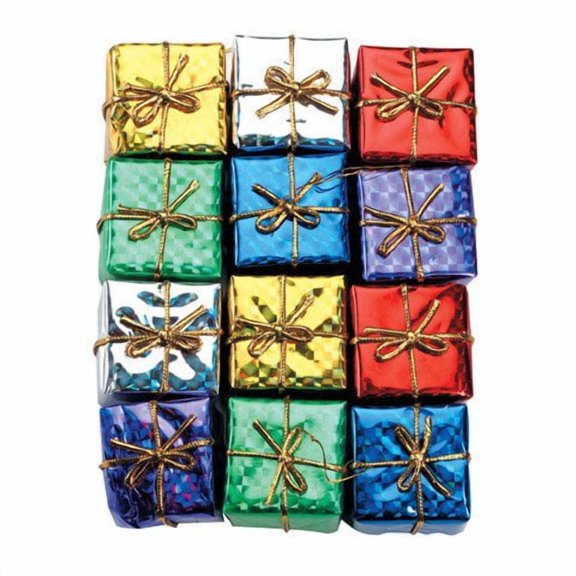 Holographic Gift Boxes - Assorted Colors - 1 Inch - 12 Pieces