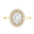 thumbnail image 4 of Certified Oval Lab Grown Diamond Halo Engagement Ring for Women (1 Carat, EF-VS Quality), 18K Yellow Gold, US 4.50, 4 of 8