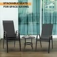 thumbnail image 4 of CZMJY Patio Chairs Set of 2 – Stackable Outdoor Dining Chairs with Comfortable Sling High Back Chairs and Armrests for Lawn, Poolside, Courtyard, Balcony, Garden, Black, 4 of 7