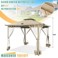 thumbnail image 6 of COBIZI Easy Assembly Outdoor Furniture Patio Canopy,10x10 Outdoor Gazebo with Mosquito Netting,Shade Tent for Party, Backyard, Deck, Patio Lawn & Garden,Khaki, 6 of 14