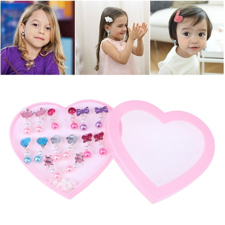 7 Pairs Pixnor Kids Clip-on Earrings Girls Play Ear Clip Decorations for Party Favors (Acrylic)