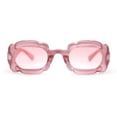 thumbnail image 2 of Womens Unique Cloud Shape Rectangular Mod Plastic Fashion Sunglasses All Pink, 2 of 4