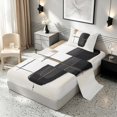 thumbnail image 2 of Manfei Mid Century Ombre Twin Sheets, Black Gold White Oil Painting Bedding, Black Reversible 3pcs1 Flat Sheet + 1 Fitted Sheet + 1 Pillowcase, 2 of 6