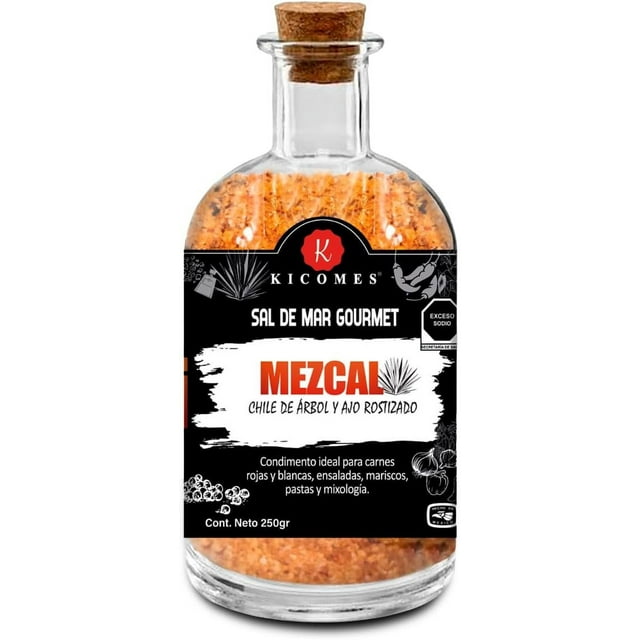 Sal de Mar Ahumada en Mezcal Chile de Árbol y Ajo Rostizado Kicomes 250gr