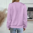thumbnail image 7 of Fiaer Quarter Zip Women Sweatshirts Crew Neck Plus Size Long Sleeve Jacquard Pullovers Baggy Casual Fashion Tops Light Purple L, 7 of 7