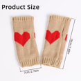 thumbnail image 2 of 2 Pairs Heart Fingerless Knit Gloves Thumb Hole Soft Hand Warmers Knitting Wrist Warmer Gloves Mittens for Women Unisex Typing Driving Gift Supplies Colorful, 2 of 5