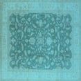 thumbnail image 1 of Ahgly Company Indoor Square Oriental Light Blue Industrial Area Rugs, 3' Square, 1 of 4