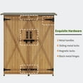 thumbnail image 5 of MCombo 64 inch Tall Outdoor Storage Cabinet with Shelves and Floor, Lockable Double Doors Garden Wood Tool Shed, Fir Wood, 5 of 9