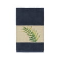 thumbnail image 4 of Authentic Hotel and Spa  Turkish Cotton Palm Fronds Embroidered Midnight Blue 4-piece Towel Set, 4 of 4