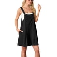 thumbnail image 5 of JWD Women's Rompers summer sleeveless short Jumpsuits Button adjustment with pocket Black L, 5 of 8