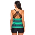 thumbnail image 4 of Women's Plus Size Colorblock High Waist Tankini Boxer Shorts Split Sports Swimwear, 4 of 4