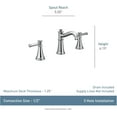 thumbnail image 5 of Moen Belfield Matte Black Two-Handle Widespread Bathroom Faucet Trim Kit, Valve Required, T6405BL, 5 of 7